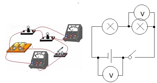 用笔画代替导线完成图1中电路的实物连接.要求:两灯.