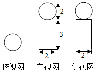 如图是一个几何体的三视图,根据图中数据,可得该几何体的表面积是12π