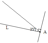 15先以点a为顶点以射线l为一条边画一个35的角再过a点作射线l的垂线