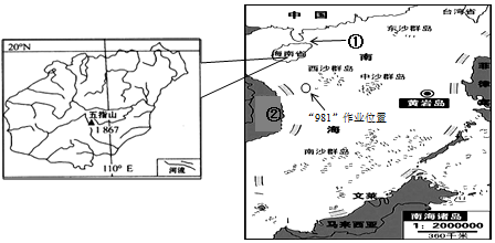 材料一:海南岛河流分布略图和我国南海诸岛分布图