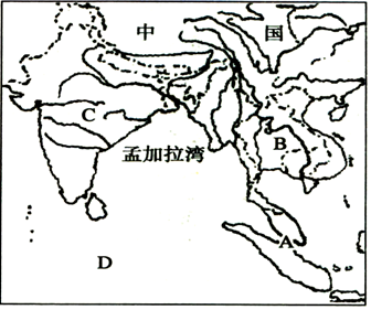 1.读"东南亚,南亚部分地区示意图",回答问题