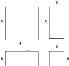 用4个长为a宽为b的矩形拼成如图所示的正方形中间留下的洞恰好是一个