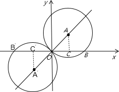 根据直线y=x上点的横纵坐标相等,得到圆心a的坐标,根据勾股定理求出oa