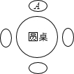 一张圆桌旁有四个座位,a先坐下,如图,b选择其它三个座位中的一个坐下