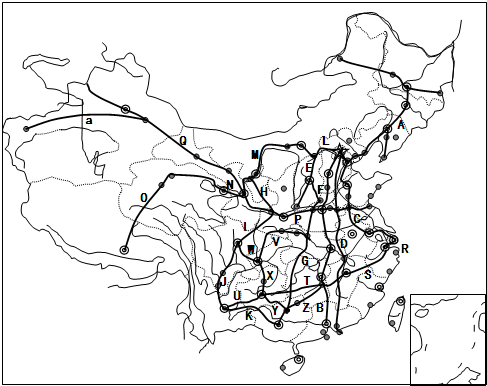 题目内容    在下列铁路图中填出我国主要铁路线名称,起点与终点.