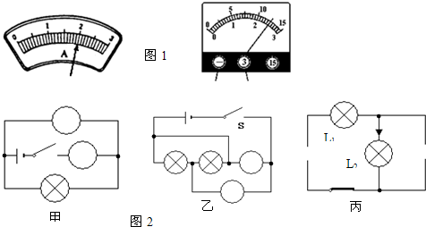 在图6所示电路中,根据标出的电流方向,从电池,电流表,电压表三 个元件