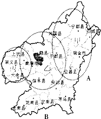 中央苏区是一个在地缘.政治.文化.经济等诸多方面有着紧密联系的地区.其山水相连.人文相近.区域内红色旅游资源丰富.(1)图为赣州市轮廓.A.B代表相邻省(区).A是 省.赣州与B省(区)的天然屏障是 .(2)图中三个圈分别代表不同的三大旅游类别.其中表示红色旅游区的是 .它主要是以 为中心的红色景点(区)组成.(3)中央苏区人文相近. 文化形成.成长.成熟于题目和参考答案-