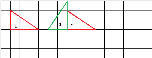 ①在下面方格图中的适当地方画一个面积是3平方厘米的直角三角形.