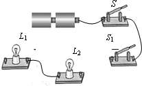 如图中两灯并联s是总开关s1只控制灯泡l1请将所缺的导线补上