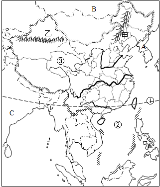 读中国及周边地区略图.完成下列各题.(1)写出图