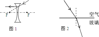 初中物理 题目详情  分析:(1)仔细观察入射光线的特点,根据凹透镜的