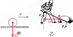 画出图甲中的小球所受重力的示意图(2)图乙中o是杠杆的支点.