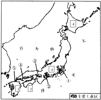 读日本太平洋沿岸工业分布图 .读图后回答下列