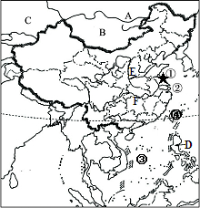 读图完成下列问题. (1)填出图中数字所代表的我