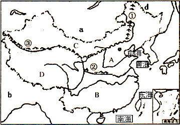 读中国地理示意图回答问题: