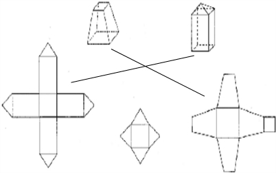 小学数学 题目详情  分析:第一个图是四棱柱,展开图是由4个相等的等腰