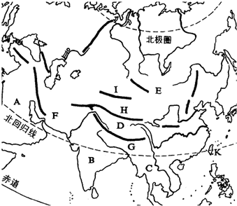 读亚洲地形略图,回答下列问题