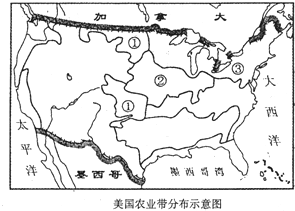 读"美国小麦区和玉米带分布图"和相关资料,回答下列问题.