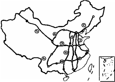 读中国铁路分布图 .完成下列问题. (1)图中字母