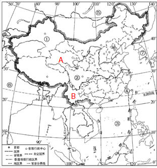 (1)北回归线自东向西依次穿过的省.