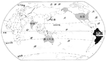读世界地图.完成下列各题:(1)在日本.印度.澳大