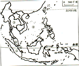 阅读有关材料及"东南亚地区图"(如图二)回答