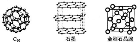 碳元素的单质有多种形式,如图依次是c 60,石墨和金刚石的结构图