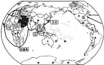 读中东石油输出路线图.回答下列问题.(1)中东处