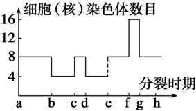 如图表示某生物几种细胞分裂过程中的染色体数目变化,下列有关说法中