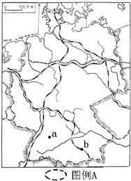 如图是德国地形分布图.德国农业分布图以及A.