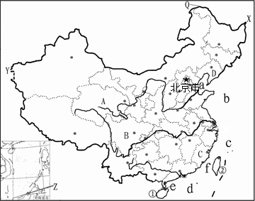 读中国政区图 .完成下面各题(1)在图中相应位