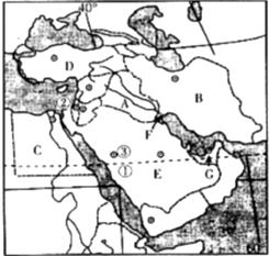 读中东地区图.回答下列问题.(1)写出西亚地区的
