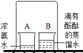 已知往滴有酚酞的水中通入氨气后水溶液变红一位同学用一个大烧杯和两