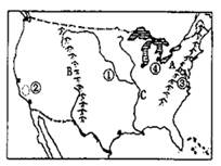 读美国地图.回答问题: (1)A附近是美国最大的东