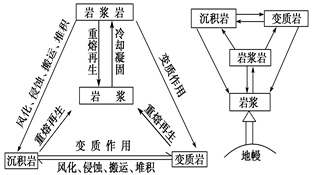 变质作用b.冷却凝固c.重融再生d.