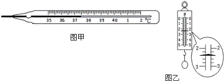 如图甲所示:体温计的示数是________℃.