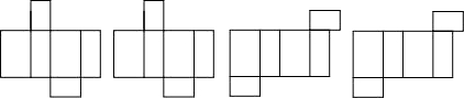 下列四个图形中是某个长方体平面展开图的个数是