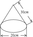 如图4是小明制作的一个圆锥型纸帽的示意图则围成这个纸帽所用的纸的