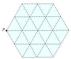 在由24个边长都为1的小正三角形组成的网格中点p是正六边形的一个顶点