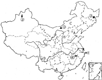 (1)写出图中数字所代表的区域的名称