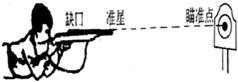 射击时战士让缺口准星和靶心这三点在一条直线上称为三点一线如图所示