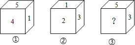 一个正方体的每个面上分别标有数字1,2,3,4,5,6,根据图中该正方体①