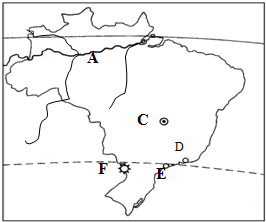 读巴西图 .回答下列问题.(1)根据图中河流的流