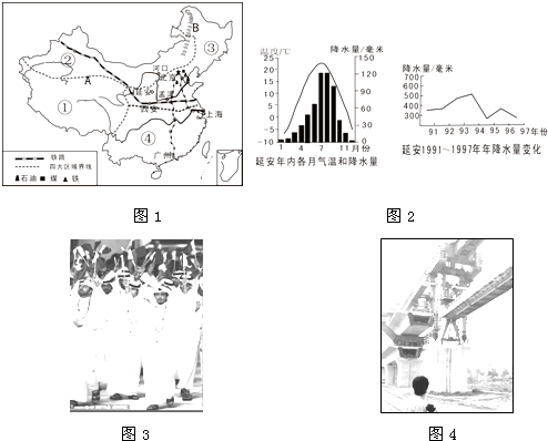 (3)黄河中游地区旱涝灾害较严重,结合延安的气候统计资料(图2),分析