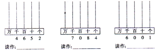 按照计数器下面的数在计数器上画珠子,并读一读.