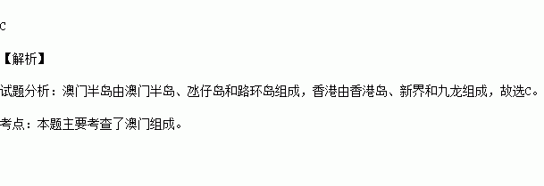 澳门特别行政区是由哪些部分组成( )A.澳门半岛