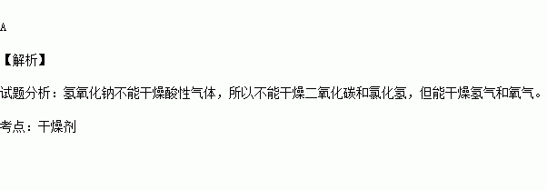 下列各气体①二氧化碳②氯化氢③氢气④氧气其中不能用氢氧化钠进行