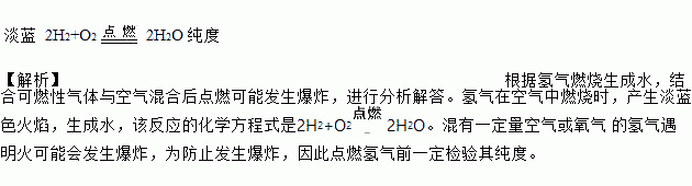 混有一定量空气或氧气的氢气遇明火可能会发生爆炸.