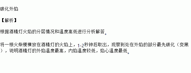 酒精灯的灯焰分为焰心,内焰,外焰三个部分.