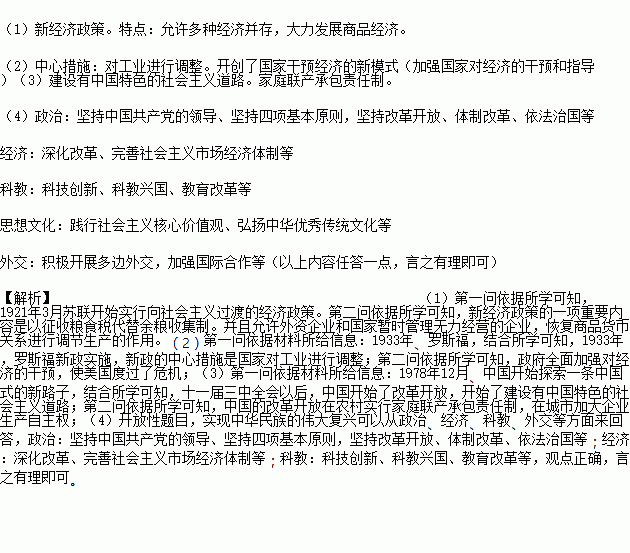 1921年苏联经济的发展_苏联的新经济政策(2)